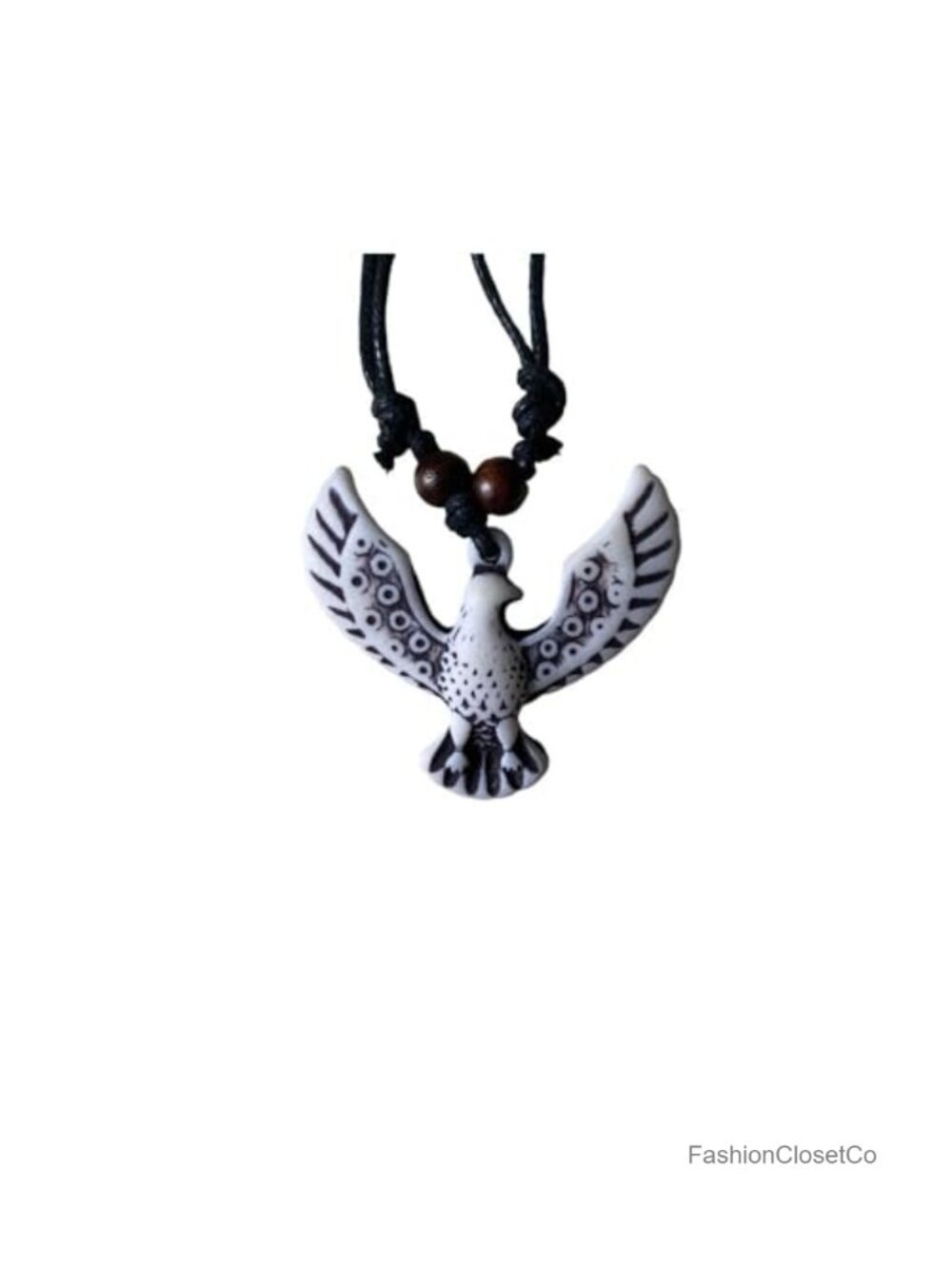 Hand-Carved Tribal Eagle Pendant Necklace – Vintage Style Bird Totem Statement